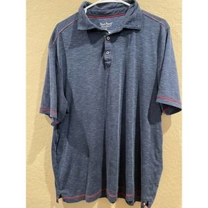 Nat Nast Luxury Original Men Size XL Navy Blue Short Sleeve Polo Red Trim